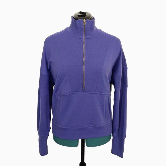 Free People FP Movement‎ 1/2 Zip Sweatshirt Womens XS Washed Purple Pullover - Picture 1 of 10